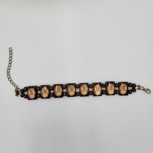 Vintage The Legend of the Dreamcatcher Wooden Native American Tile Bracelet 7"